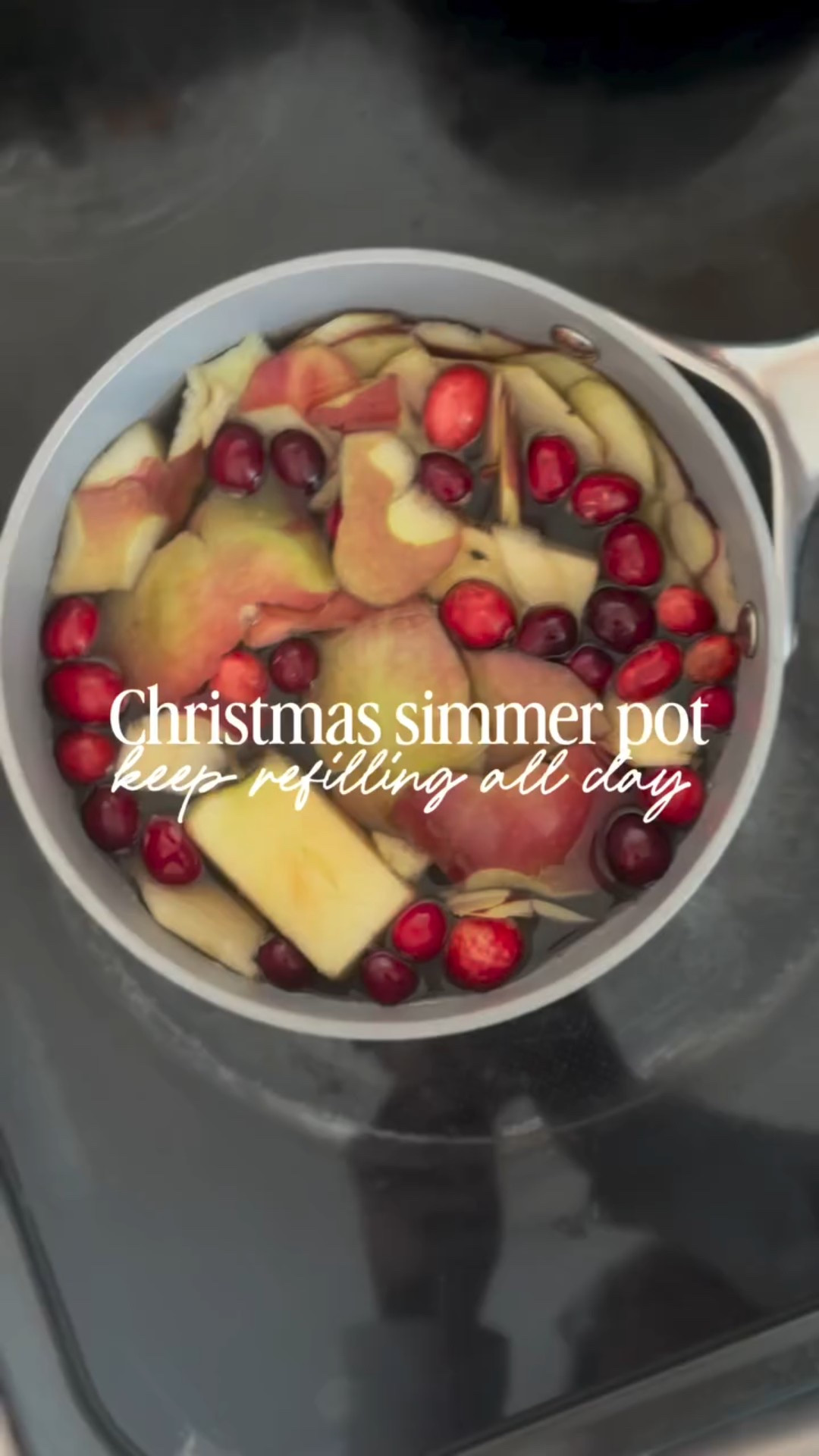 Simmer pots are a great way to make your house smell amazing - naturally! This one I put apples, cranberries & cinnamon! You can play around with your ingredients; here are some fun ideas…

- evergreen branch, cranberries, cinnamon sticks
- oranges, cinnamon sticks, vanilla bean
- grapefruit, cinnamon stick

Everything linked in my LTK 🫶🏼🎄

Another benefit - in the winter the house can be dry because we have the heat on, simmer pots add a little extra moisture to the air. 🥰

#simmerpot #simmerpotrecipe #holidaysimmerpot #carawayhome #nontoxicliving