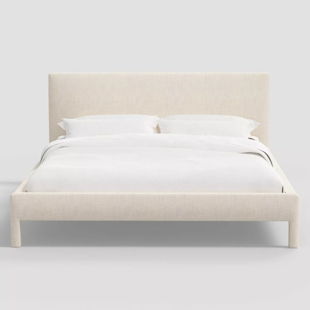 Twin Bellfield Upholstered Leg Bed Linen Talc - Threshold™ designed with Studio McGee | Target