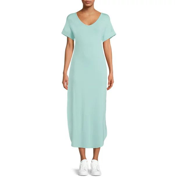 Time and Tru Women's V-Neck Maxi Dress | Walmart (US)