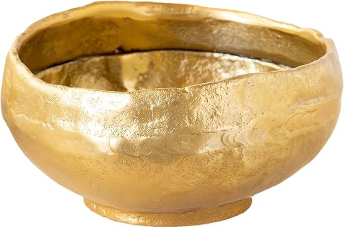 Free Form Bowl, Gold Tone 6.5 x 3.54 Inches Iron Decorative Bowl | Amazon (US)