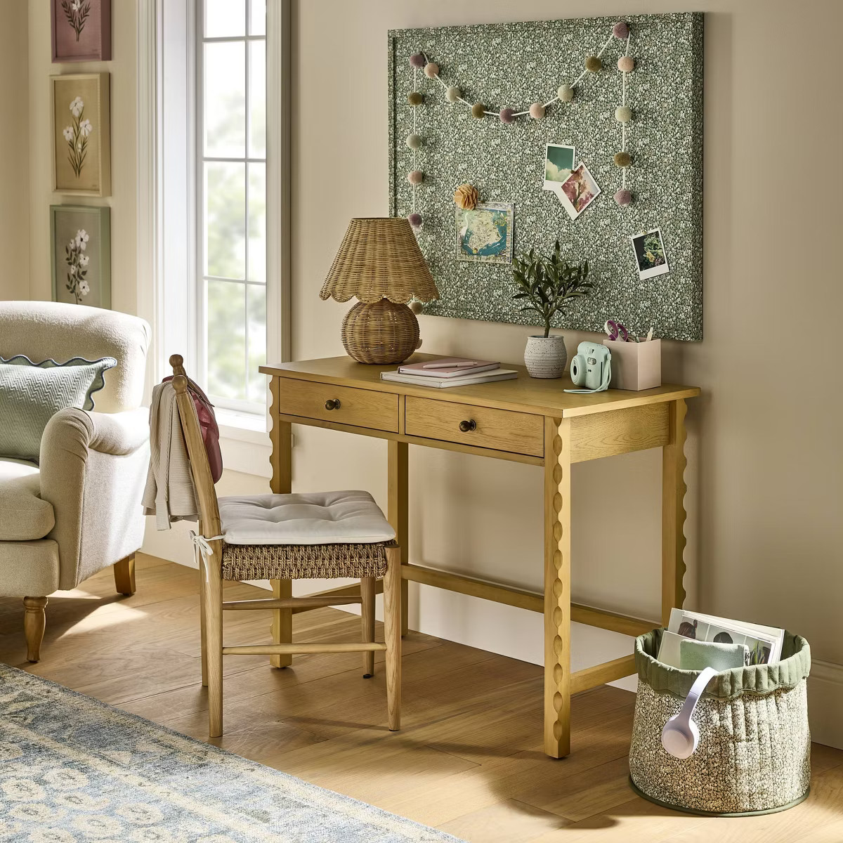 Large Floral Canvas Storage Basket - Threshold™ designed with Studio McGee | Target