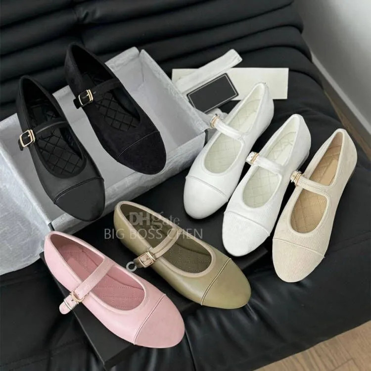Top quality Round-toe Mary Jane flat Ballet Flat shoes strap buckle Leather loafers womens leathe... | DHGate