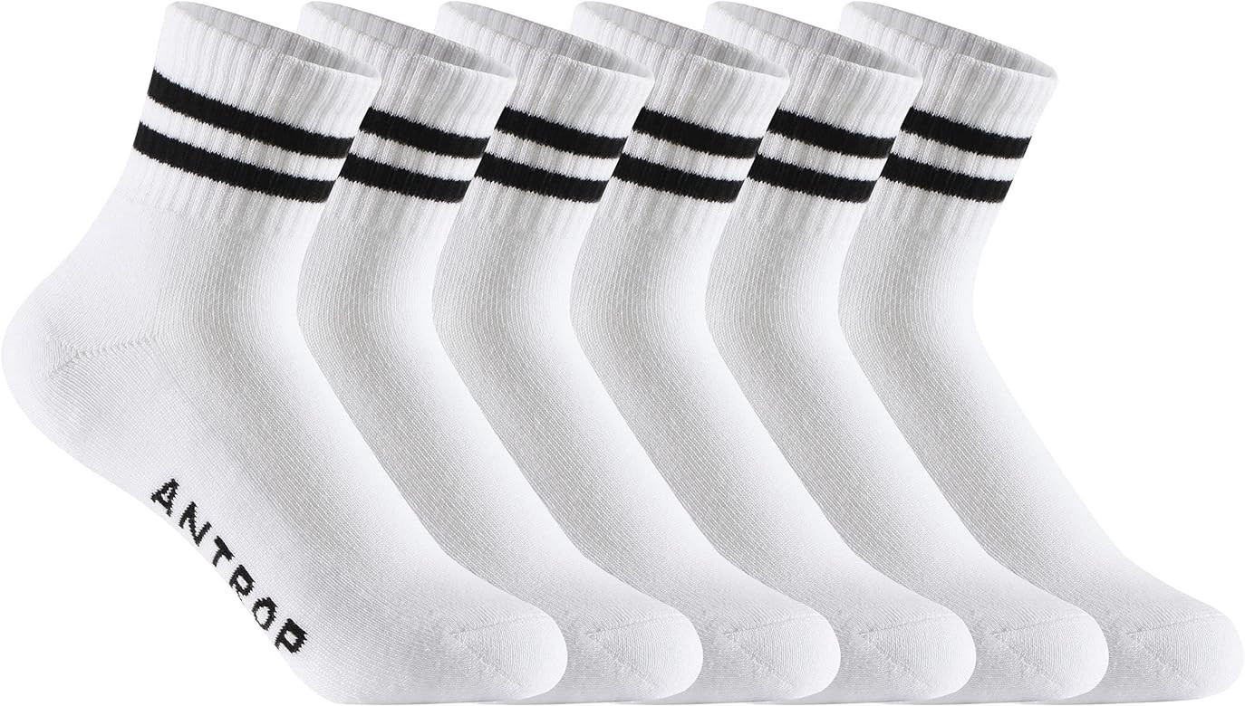 Quarter Crew Cotton Heel Tab Athletic Running Cushion Socks (6 Pairs) | Amazon (US)
