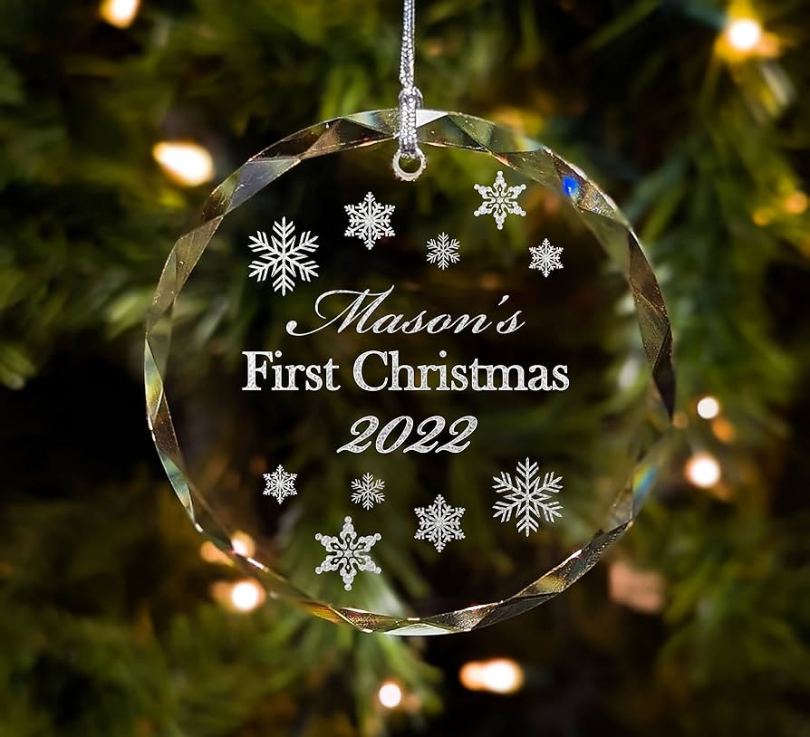 Personalized Crystal First Christmas Ornament with Gift Box | Amazon (US)