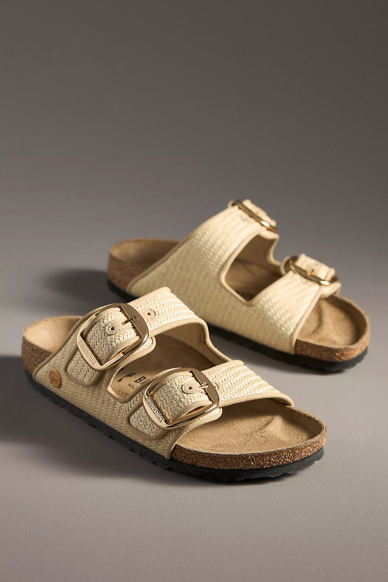 Birkenstock Arizona Big Buckle Raffia Sandals | Anthropologie (US)