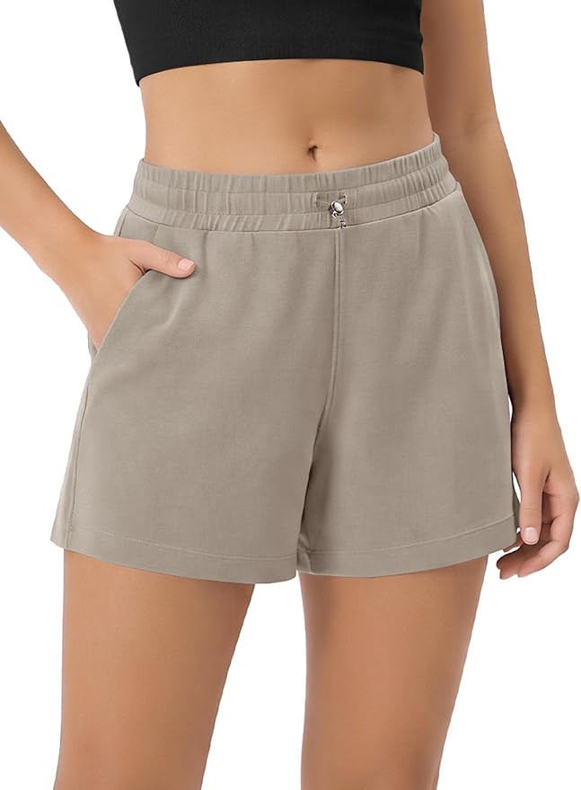 ODODOS Modal Soft Relaxed Shorts for Women Adjustable Shockcord High Waist Casual Shorts with Poc... | Amazon (US)