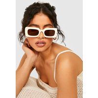 Womens Cream Retro Sunglasses - White - One Size | boohoo (US & Canada)