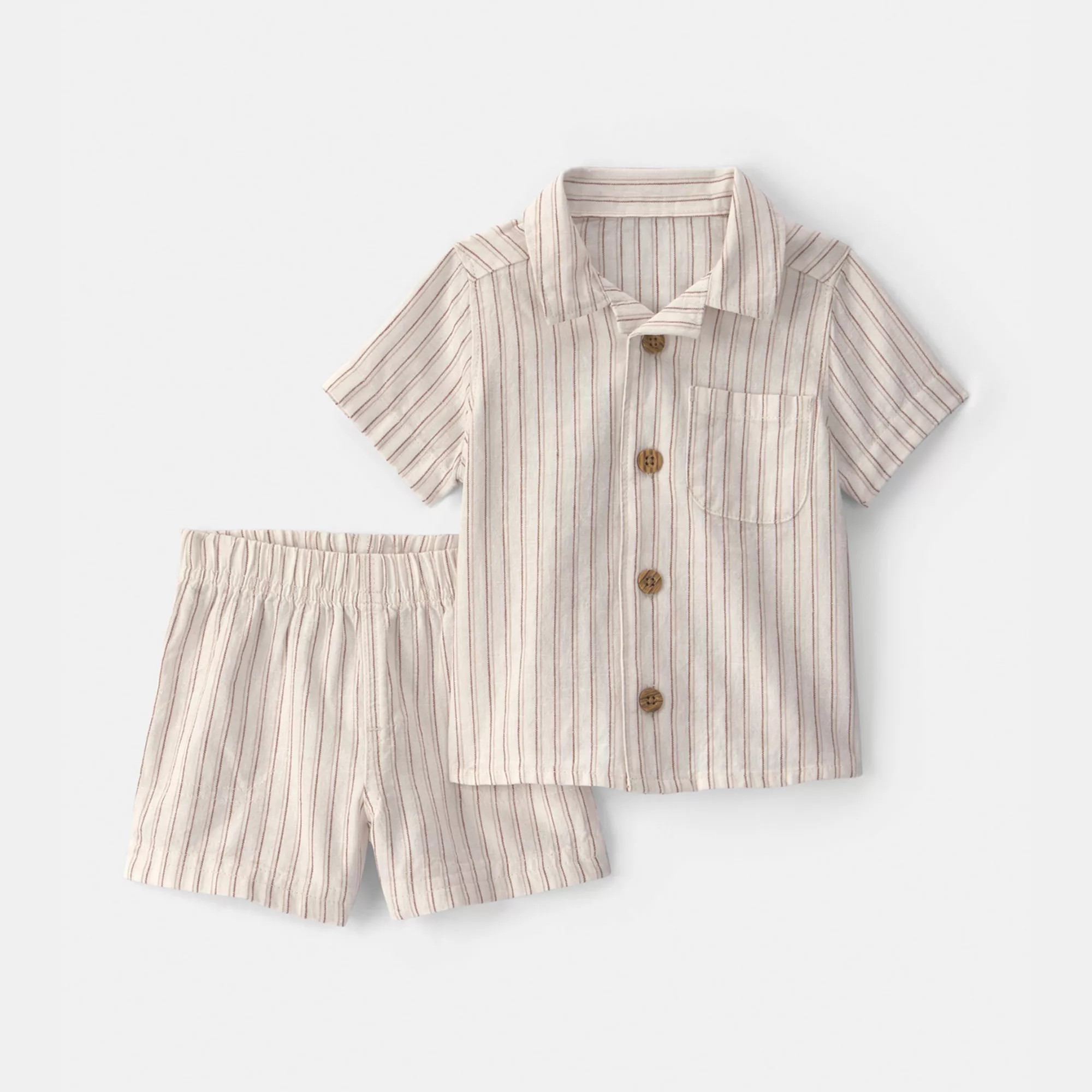Baby Carter's 2-Piece Striped Linen Top & Shorts Set | Kohl's