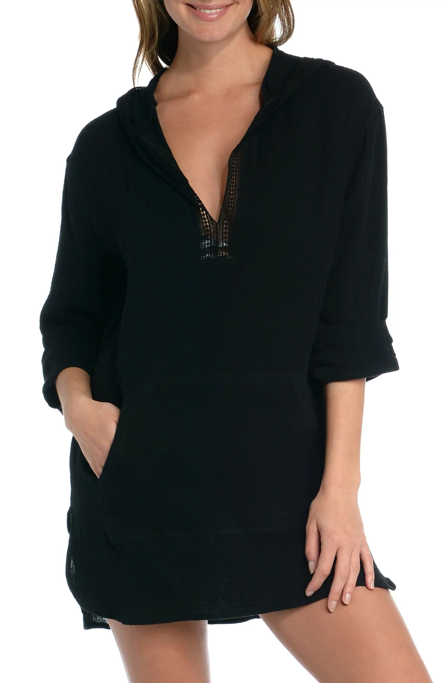 Hooded Cotton Gauze Cover-Up Tunic | Nordstrom
