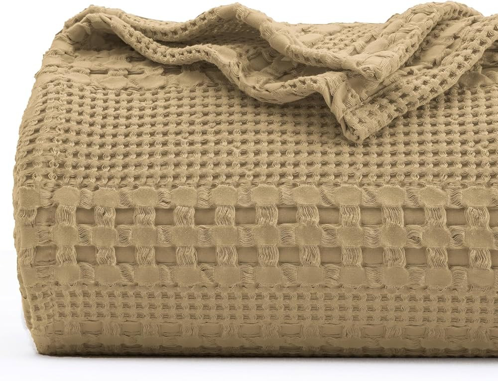 PHF 100% Cotton Waffle Weave Blanket King Size, Lightweight Washed Cotton Blanket for Spring & Su... | Amazon (US)