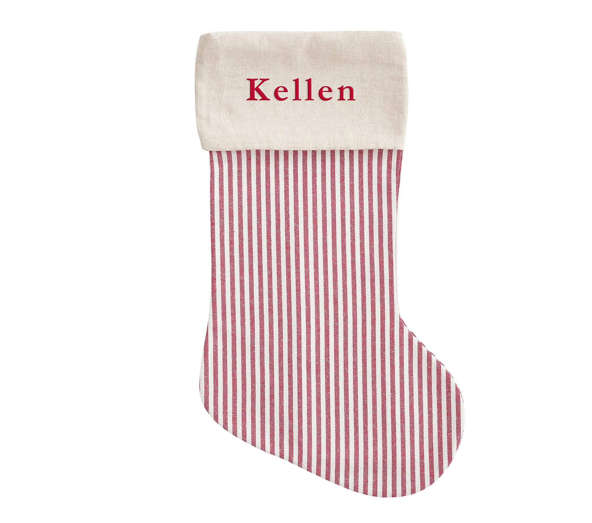 Plain Linen Ticking Stripe Christmas Stocking | Pottery Barn Kids