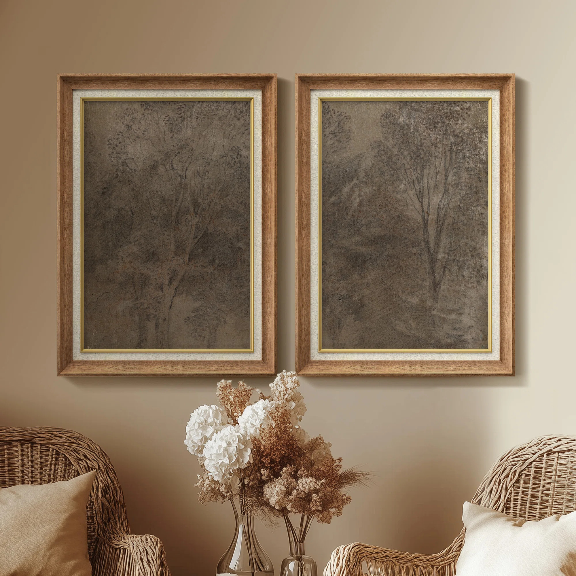 Millwood Pines Set of 2 Premium Framed Art Artworks on Premium Canvas with 26"x36" Frame | Wayfai... | Wayfair North America