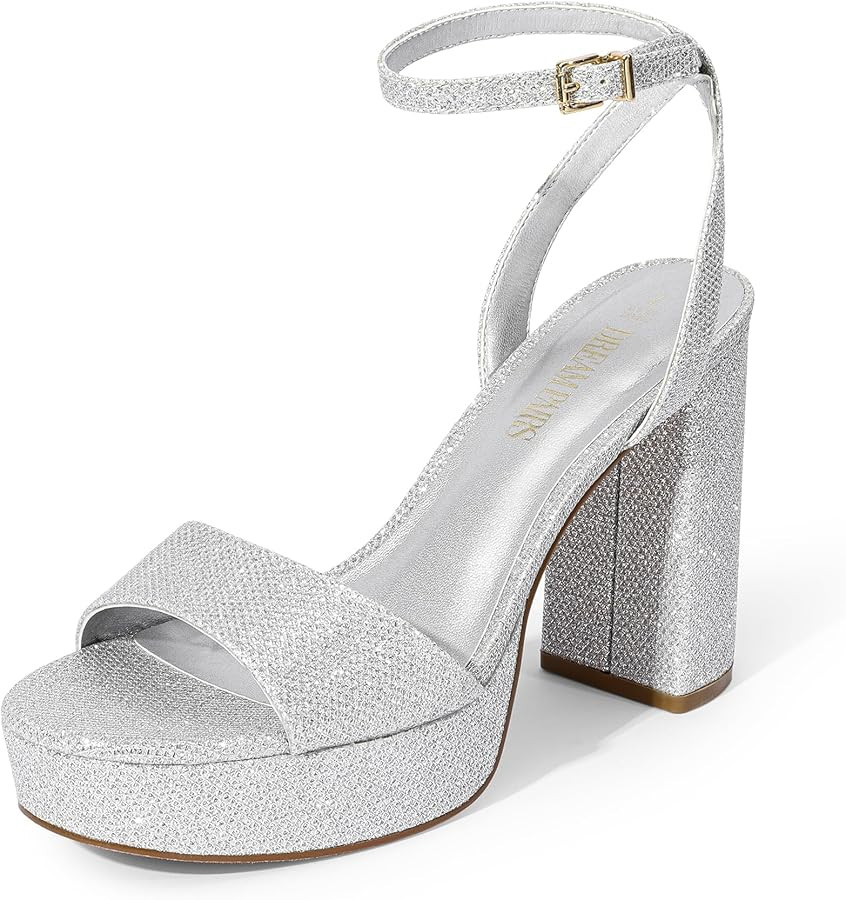 DREAM PAIRS Platform High Heels for Women Chunky Round Open Toe Ankle Strap Stylish Heeled Sandal... | Amazon (US)