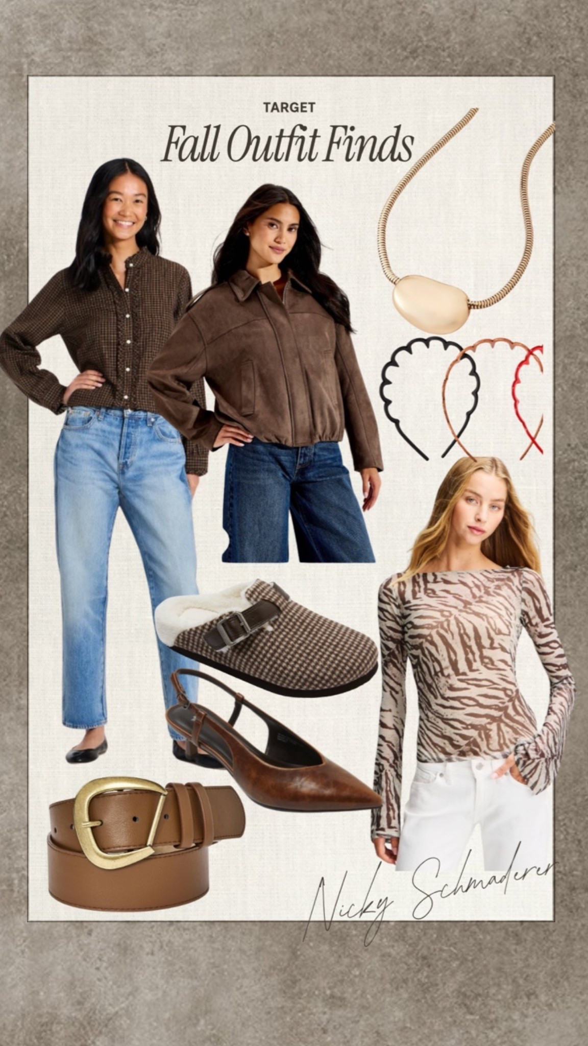 @Target fall finds // suede, brown, and zebra is the trend! 

Target style
