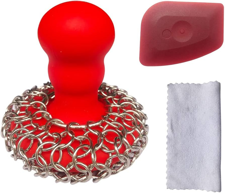 316 Upgraded Chainmail Scrubber with Silicone Handle Cast Iron Cleaner for Cast Iron Grill Pan Sk... | Amazon (US)