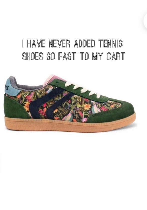 The cutest floral sneakers for fall and I didn’t even hesitate. The green suede, floral print and little pops of pink and blue got me immediately. If you love a statement sneaker that still works with jeans, dresses and everyday fall outfits, these are SO good. I have a feeling these won’t stay in stock long.

#FallShoes #FloralSneakers #FallStyle #StatementSneakers #FallOutfits #LTKStyle