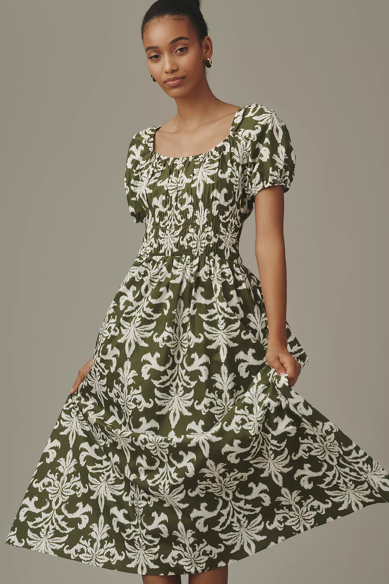 Maeve Puff Sleeve Fit & Flare Dress | Anthropologie (US)