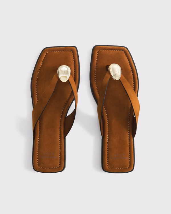 Hardware Accent Thong Sandal | Abercrombie & Fitch (US)