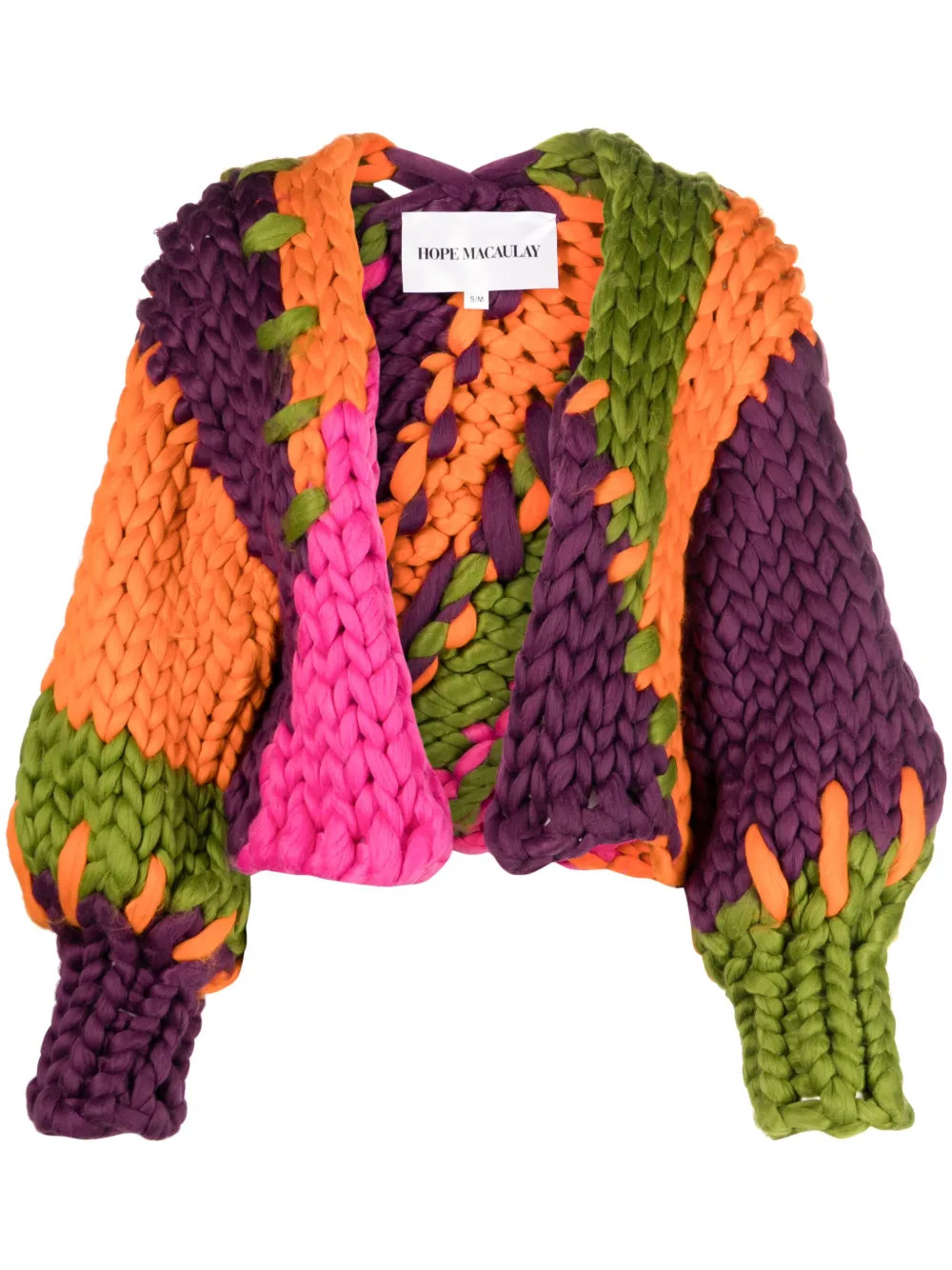 Cora Colossal chunky-knit colour-block cardigan | Farfetch Global