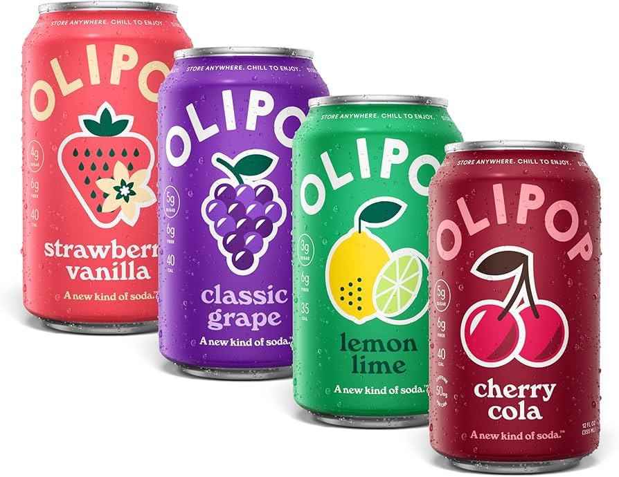 OLIPOP Prebiotic Soda Pop, Fruity Fun Variety, Pantry Pack Packed with Prebiotics, Fiber, and Bot... | Amazon (US)