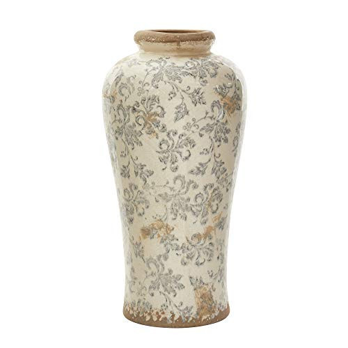 Nearly Natural 16in. Tuscan Ceramic Floral Scroll Urn Vase | Amazon (US)