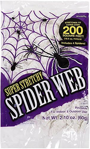 KANGAROO Stretchy Spider Web Party Decoration with 4 Fake Spiders - Halloween Decorations, Hallow... | Amazon (US)