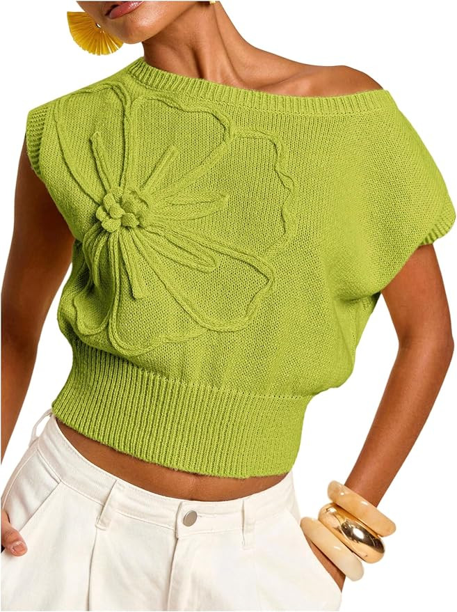 Floral Print, Knitted Tank, Lightweight Pullovers, Cinched Waist, Summer Vest, Going Out Outfits | Amazon (US)