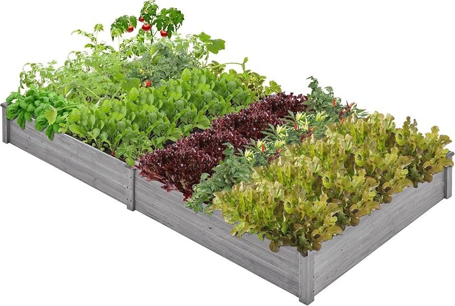 Yaheetech 8×4ft Wooden Horticulture Raised Garden Bed Divisible Elevated Planting Planter Box fo... | Amazon (US)