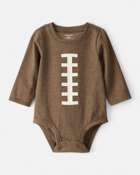 Baby Boy Football Long-Sleeve Graphic Bodysuit - Brown | Carter's Inc