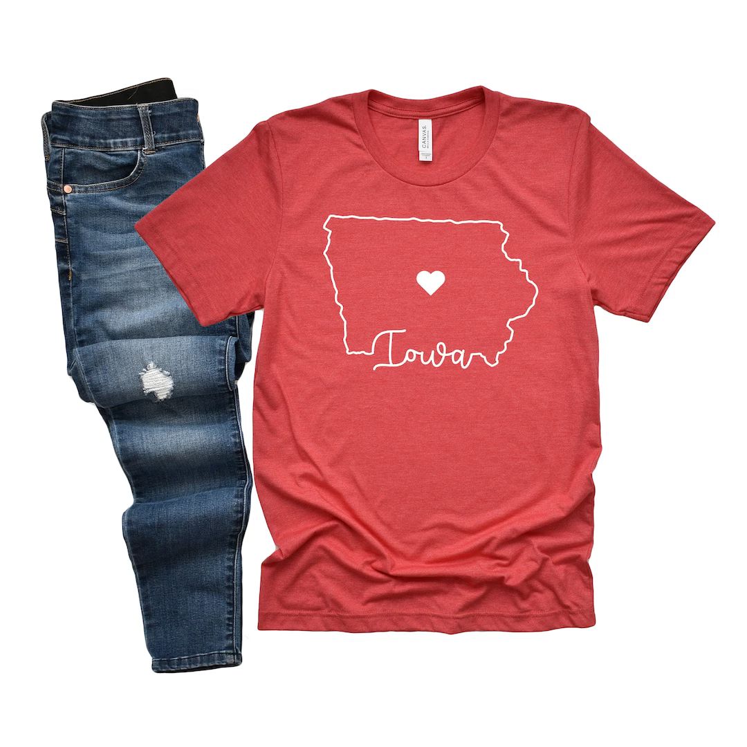 Heart in Iowa Tee | Iowa Shirt | Iowa Tee | State Shirt | Iowa State Tee | Iowa Gift | Midwest Sh... | Etsy (US)