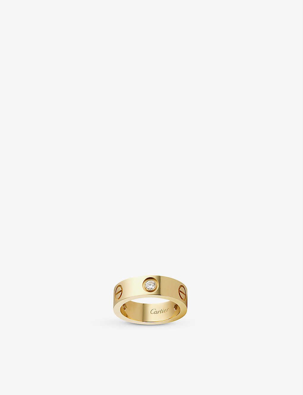 LOVE 18ct yellow-gold and 3 diamonds ring | Selfridges