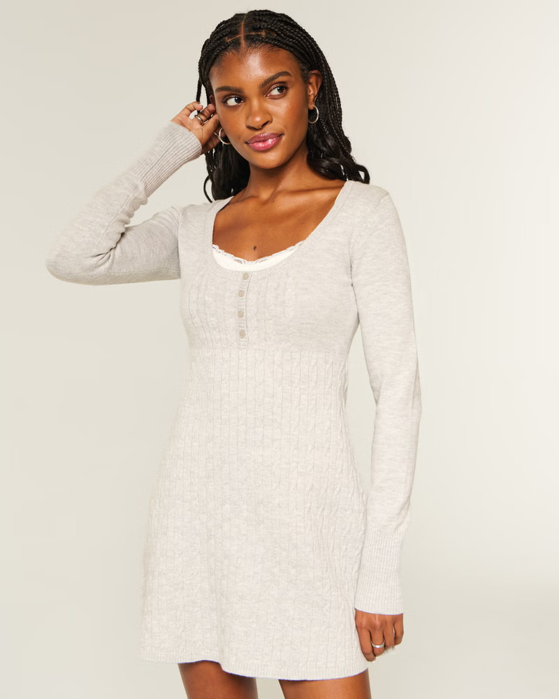 Women's Babydoll Sweater Mini Dress | Women's Dresses | HollisterCo.com | Hollister (US)