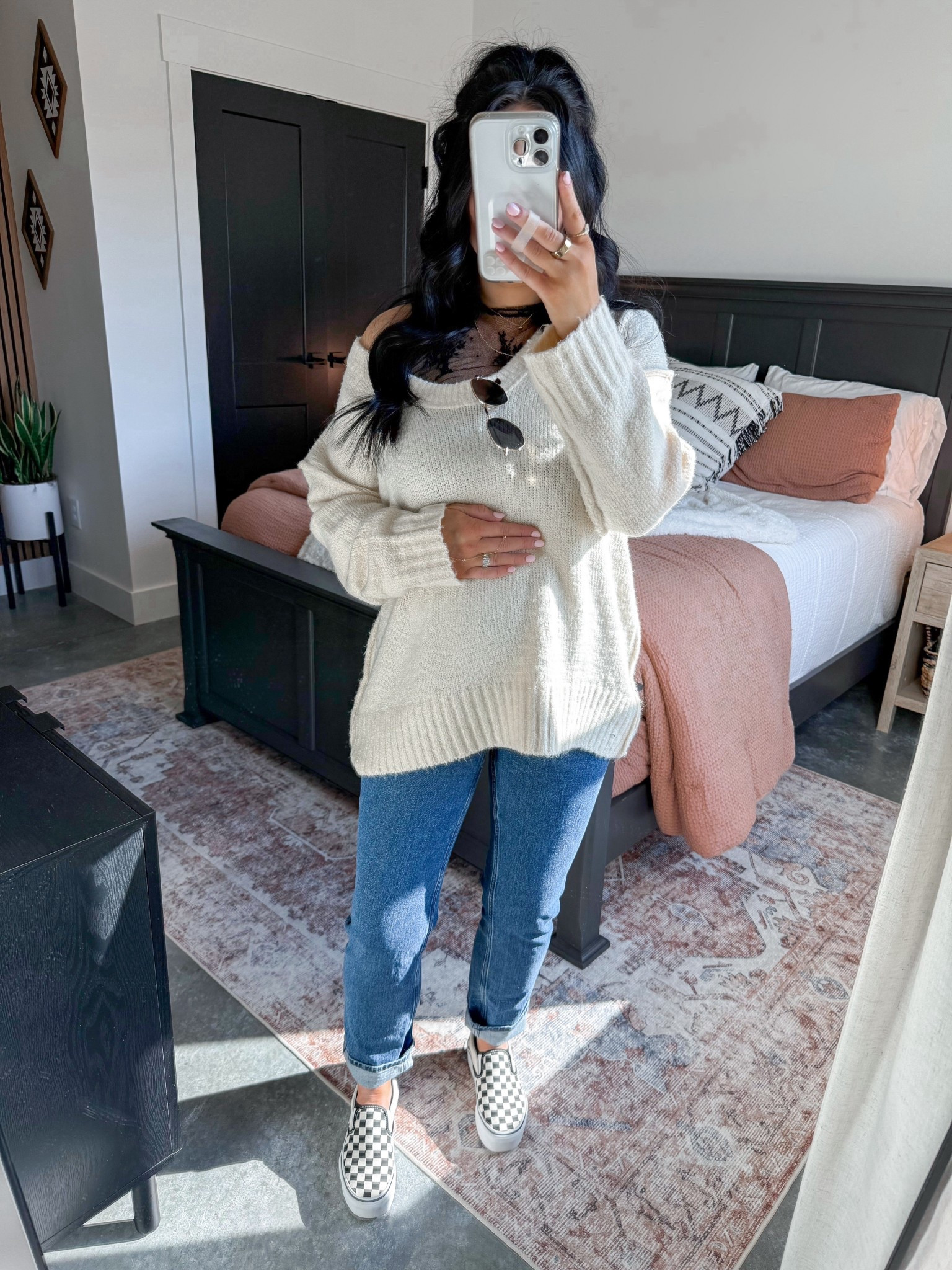 Bump Friendly Outfit Ideas 

Sweater - small
Lace Tank Top - small
Bandeau - medium
Maternity Jeans - 26 long (these are clearance so they're almost sold out, but I'm also linking the non-maternity option as well! 👏🏼)

I love how simple this outfit is & you truly can't go wrong with an oversized sweater & jeans combo! I have this sweater in multiple colors and I love it paired with jeans, leggings & even layered over lace tops - the options are endless. 😍 I styled it with these maternity jeans (but I also linked the non-maternity option too!) and finished the looks with my platform checkered vans. 🖤



#LTKPetite #LTKootd #LTKBump