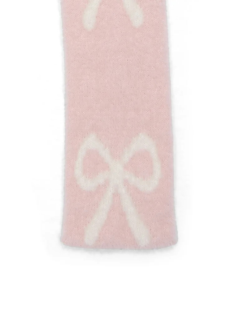 No Boundaries Eyelash Knit Skinny Scarf, Women's, Pink/Cream | Walmart (US)