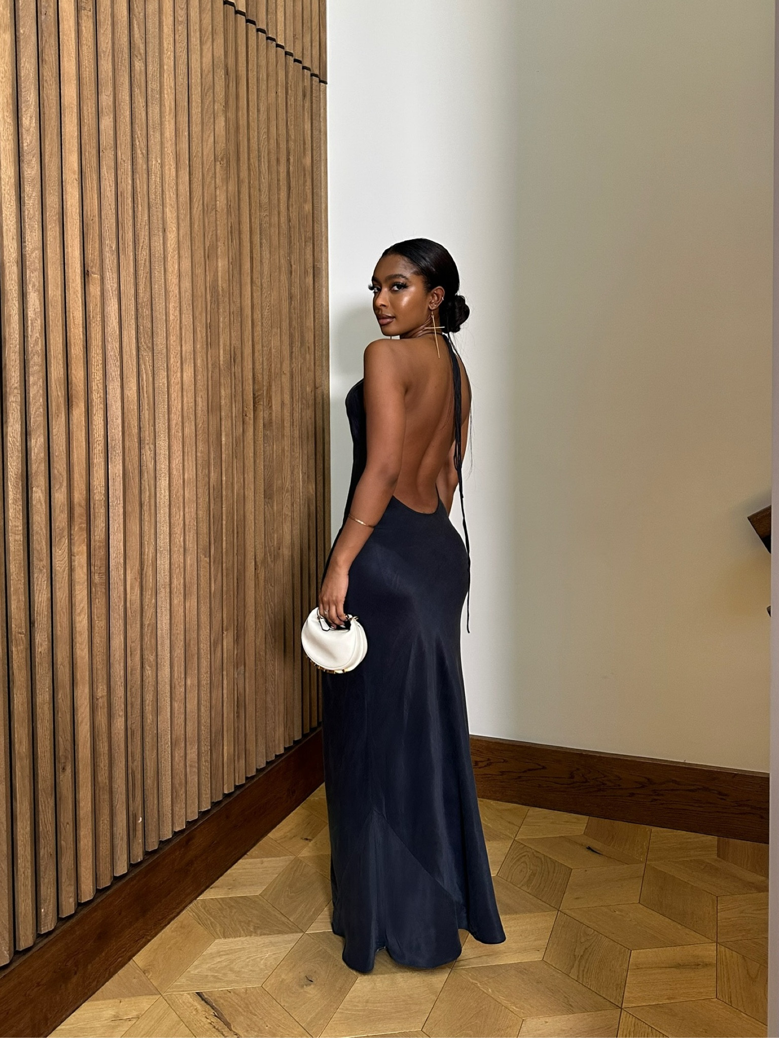 Black satin maxi dress, evening outfit, evening gown, dinner outfit, date night outside, all black outfit, classic outfit 

#LTKuk #LTKstyletip #LTKspring