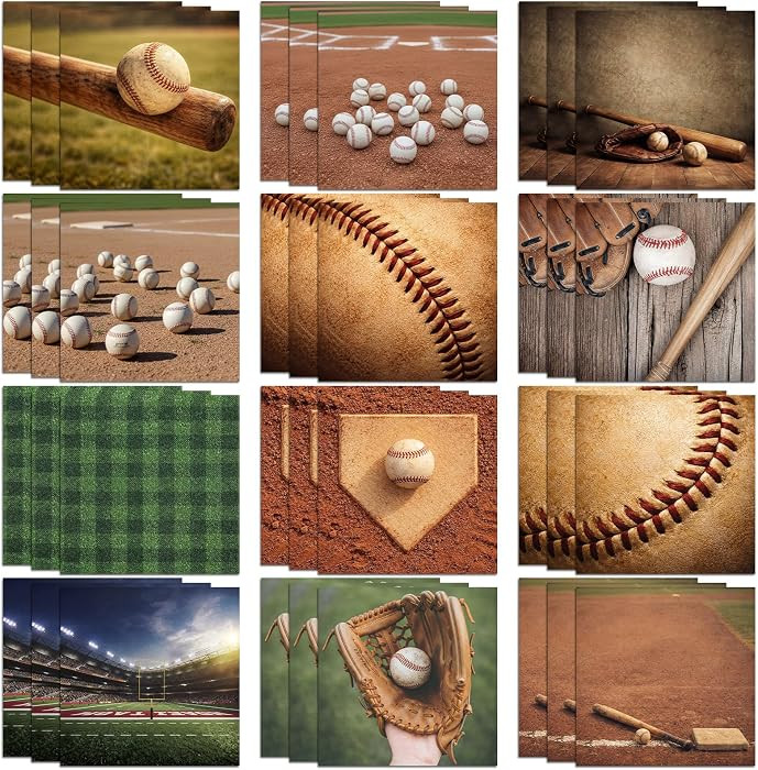FunooFuno 36 Sheets Baseball Collection Scrapbook Kit DIY Decorative Supplies for Sports Enthusia... | Amazon (US)