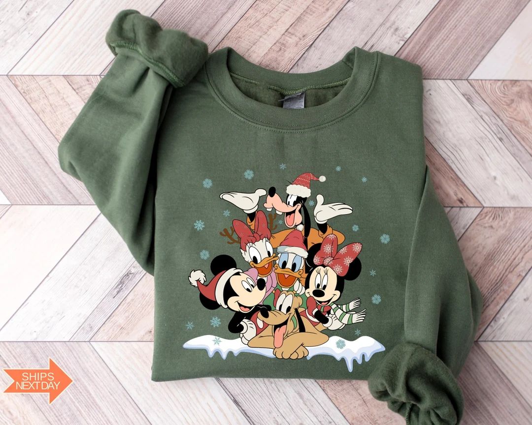 Vintage Mickey and Friends Christmas Sweatshirtdisney Snow - Etsy | Etsy (US)