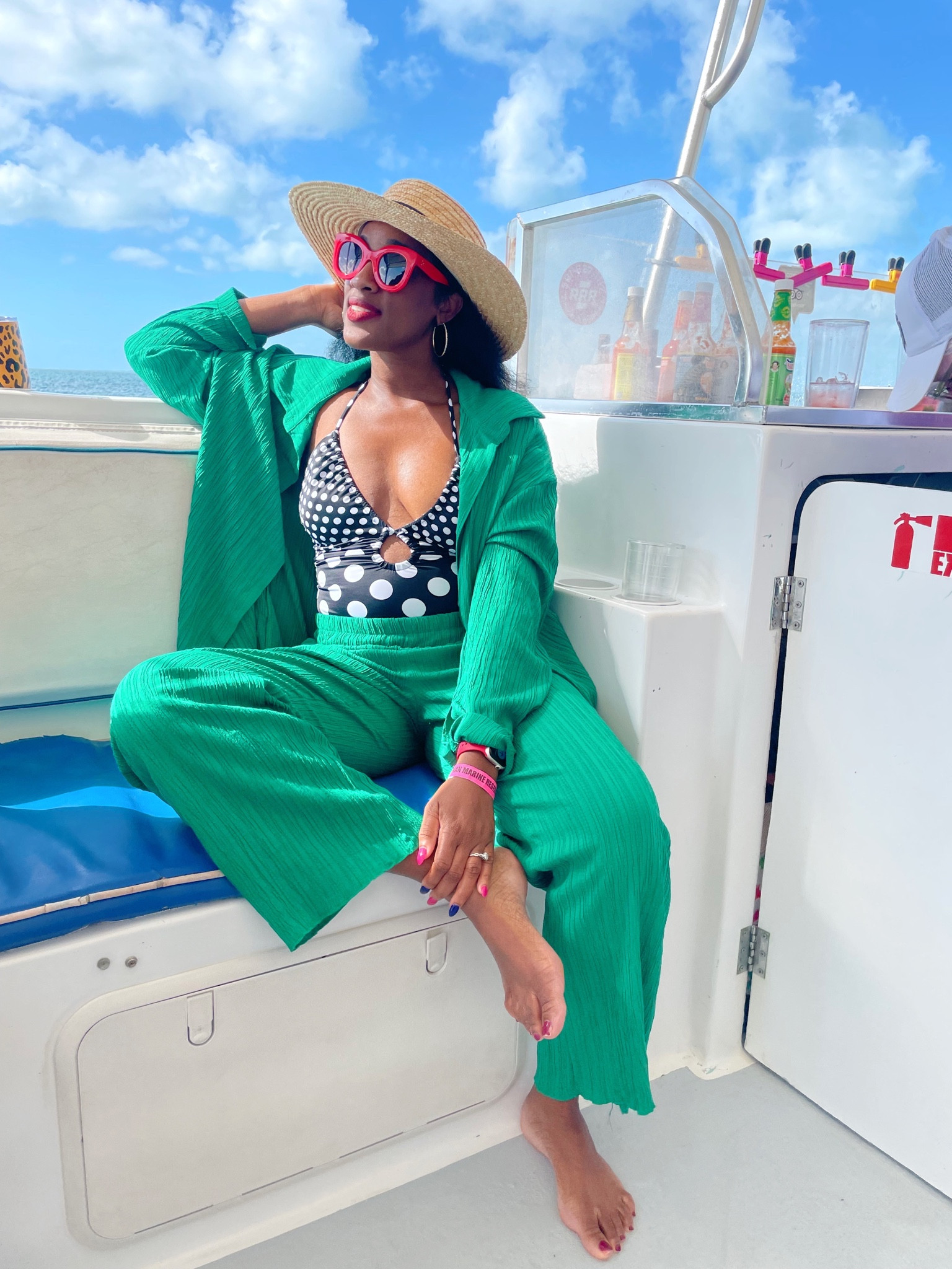 Chic and comfortable pants set. Perfect for a beach vacation. Worn for a day at sea on a catamaran ride in Belize.
Available in a variety of colors. Wearing Size L

#LTKswim #LTKunder50 #LTKtravel