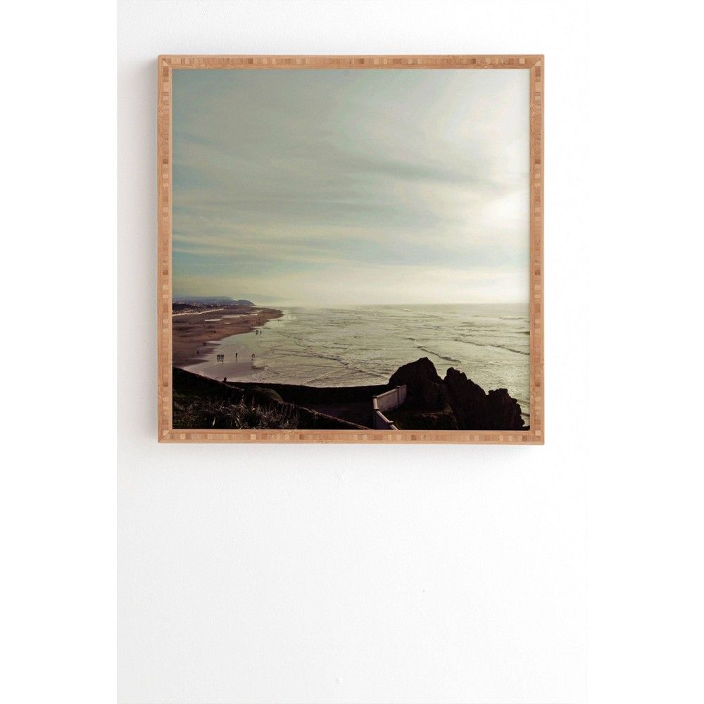 20" x 20" Chelsea Victoria A Day at the Beach Bamboo Framed Wall Art - Deny Designs | Target