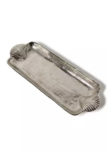 Clam Shell Handle Silver Serve Tray | Belk
