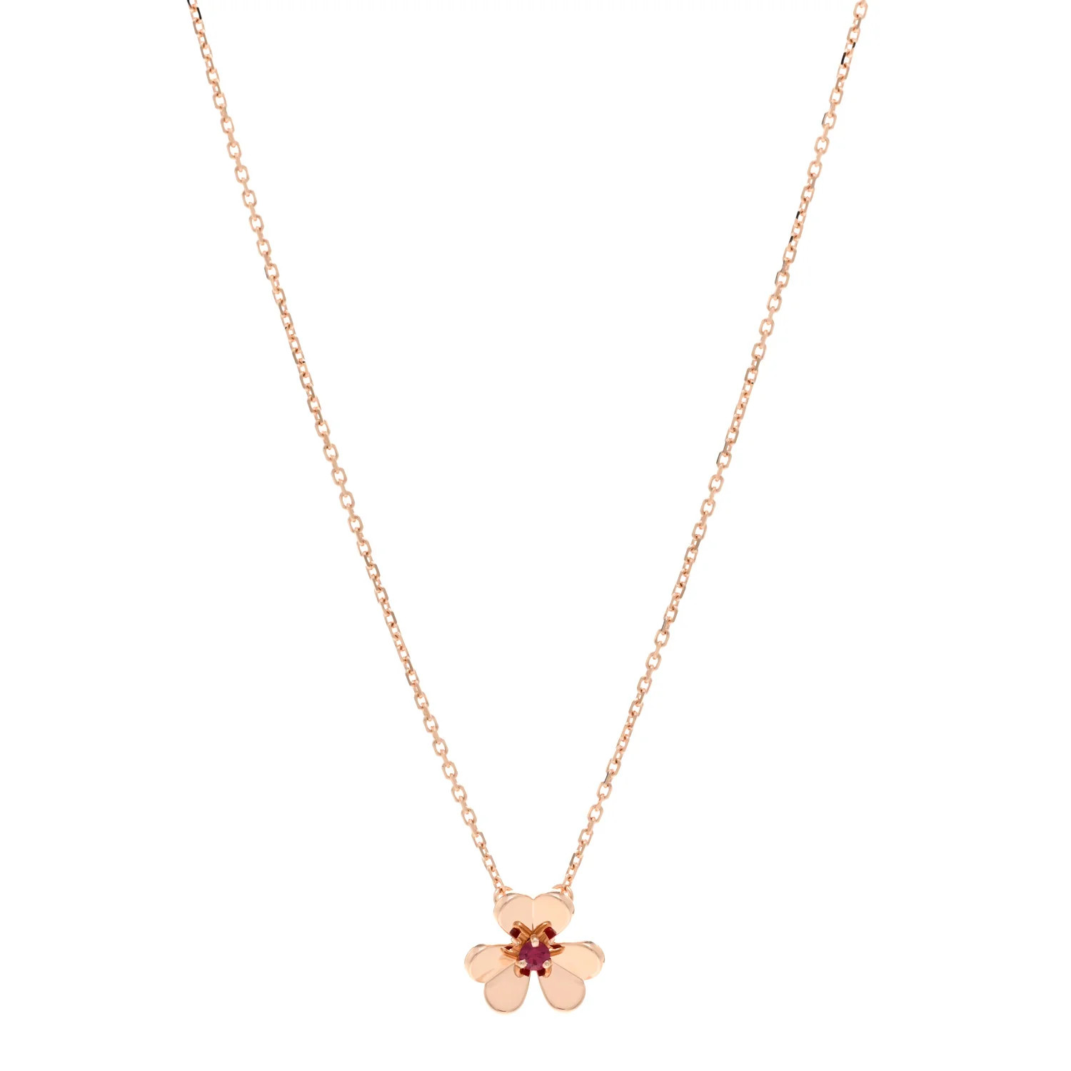 18K Rose Gold Ruby Mini Frivole Pendant Necklace | FASHIONPHILE (US)