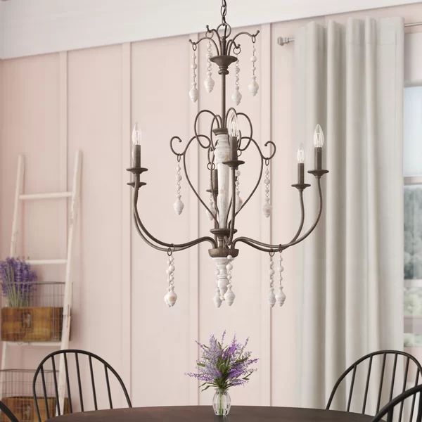 Faycelles 6 - Light Candle Style Classic/Traditional Chandelier | Wayfair North America