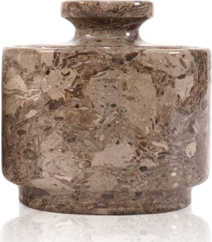 Marble Salt Cellar with Lid 3" Oceanic Salt Box, Spice Jar, Stone Salt Holder for Counter & Stone... | Amazon (US)