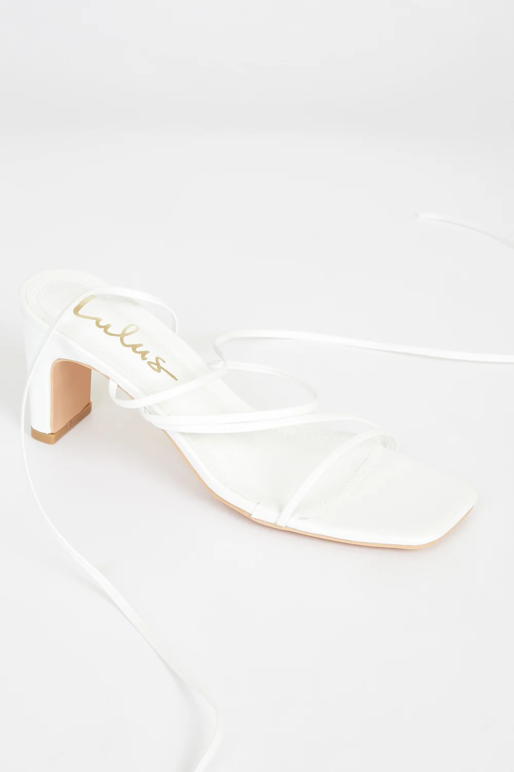 Aliah White Lace-Up High Heel Sandals | Lulus
