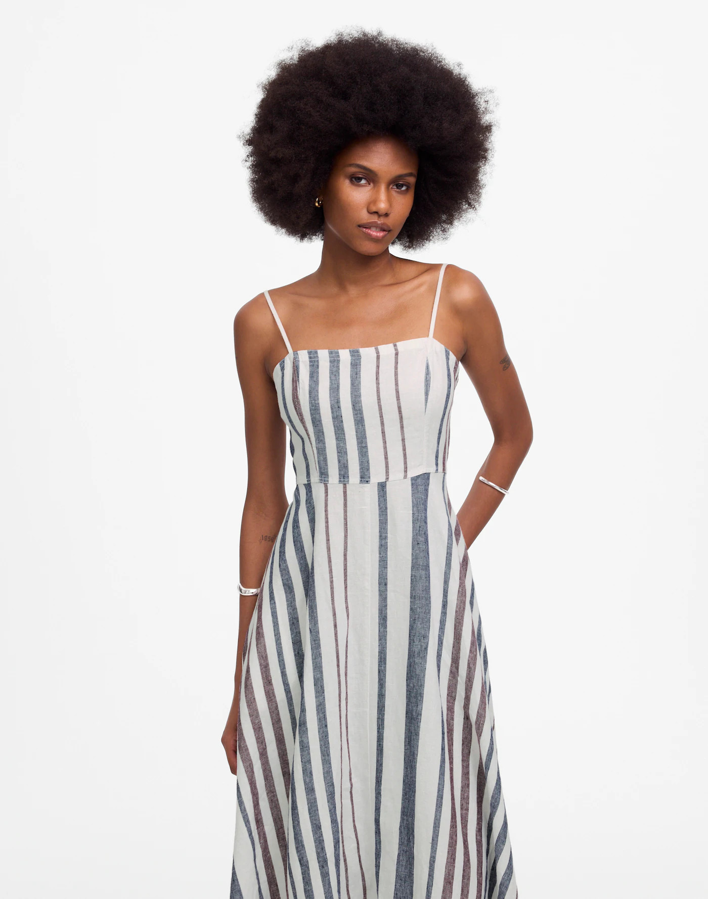 Striped Circle Maxi Dress in 100% Linen | Madewell | Madewell