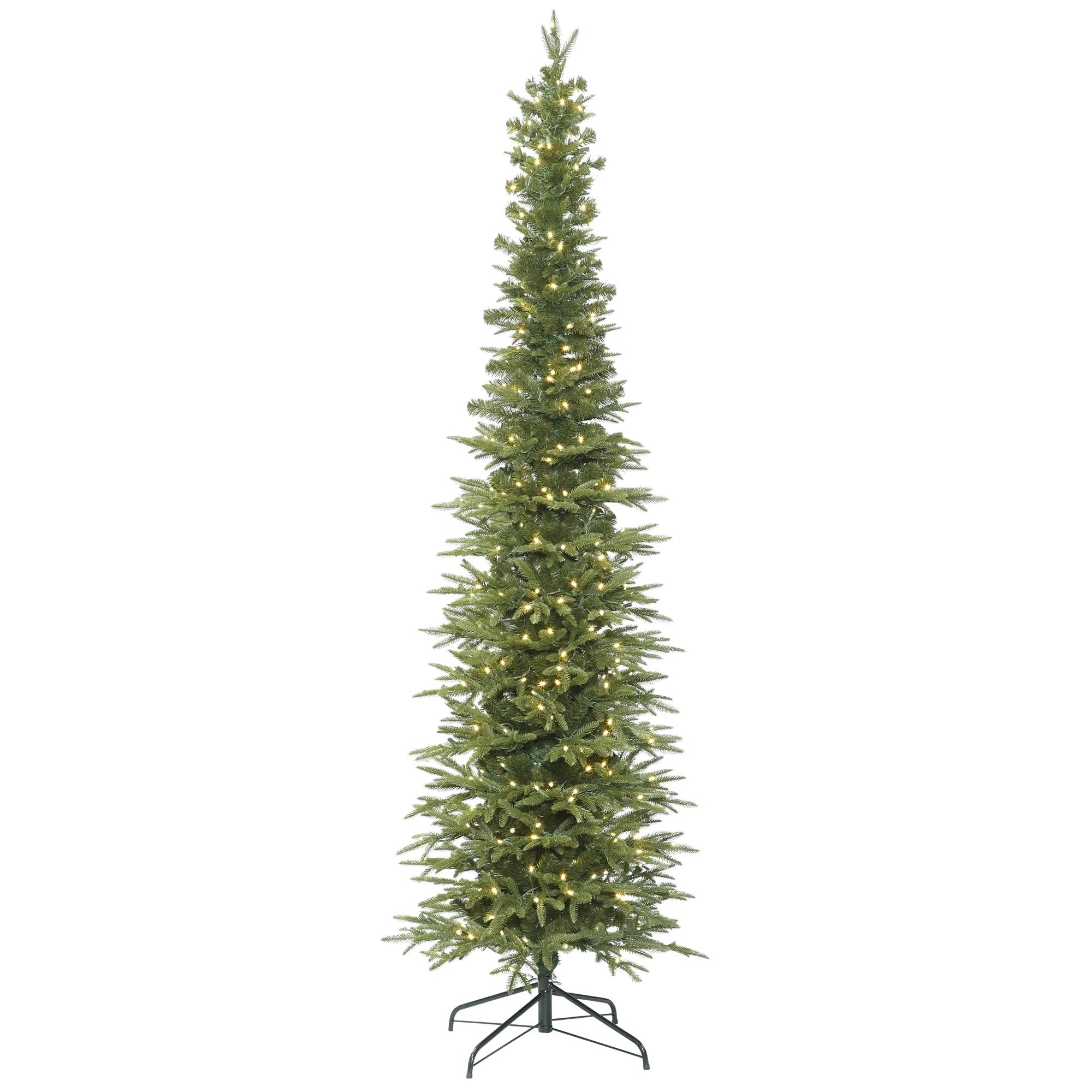 Vickerman 8.5' Bixley Pencil Fir Artificial Christmas Tree, Warm White Dura-lit LED Lights - Faux... | Walmart (US)