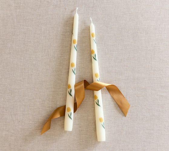 Pattern Taper Candles - Set of 2 | Pottery Barn (US)