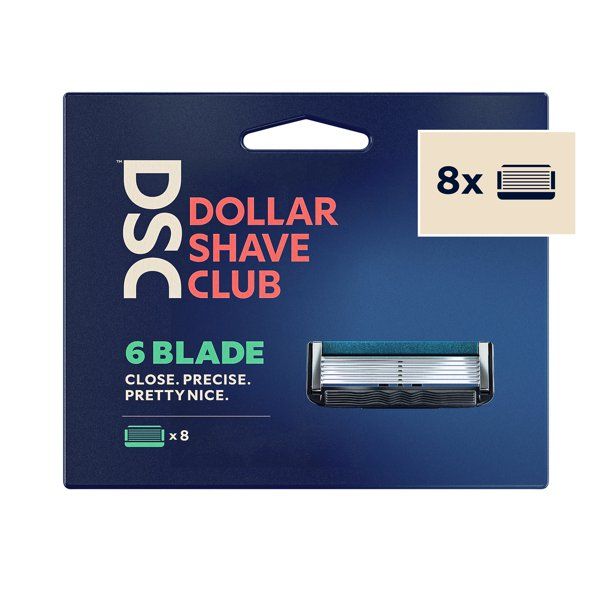 Dollar Shave Club Men's Razor 6-Blade Razor Blade Refills 8 Count - Walmart.com | Walmart (US)