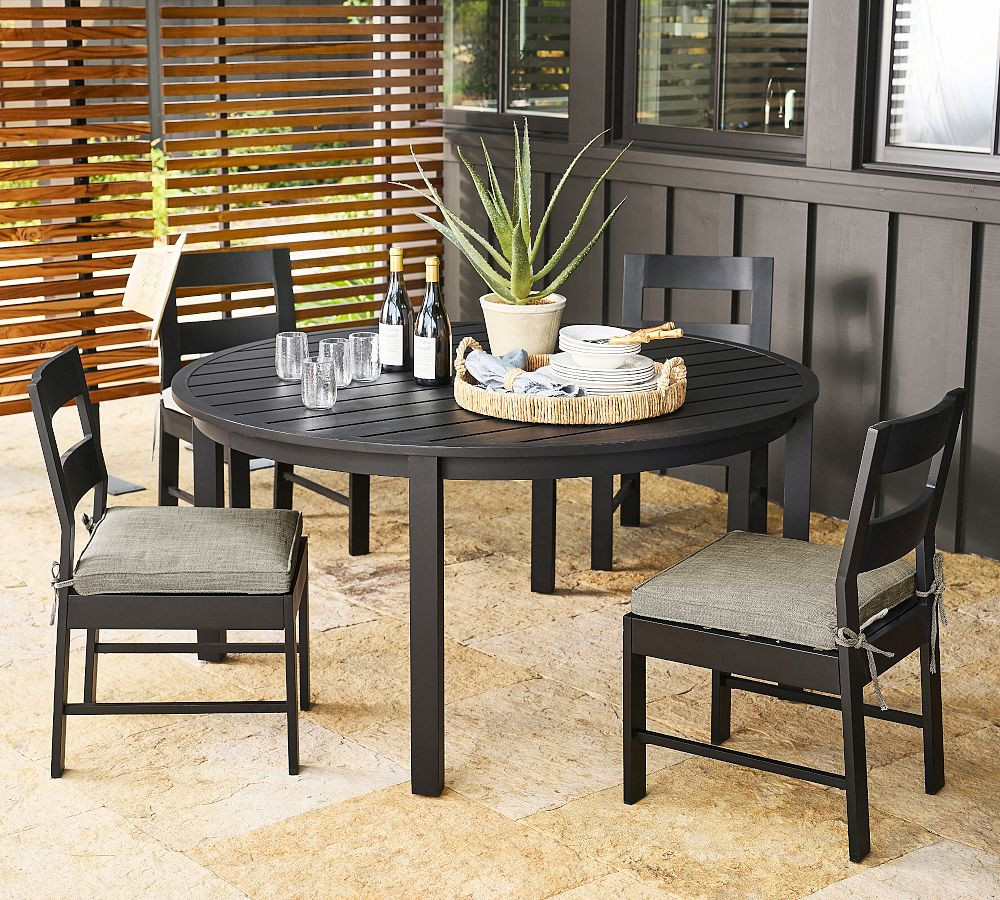 Malibu Metal Round Outdoor Dining Table | Pottery Barn (US)
