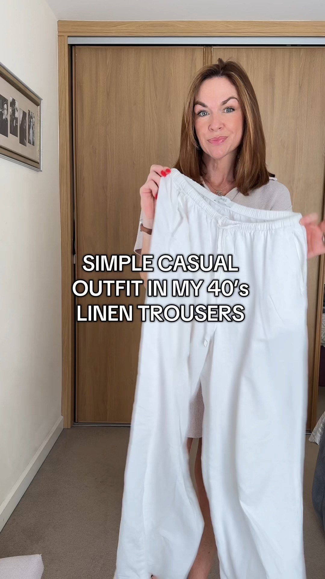 Casual outfit with linen trousers and knitwear. 

#LTKautumn #LTKuk #LTKsummer